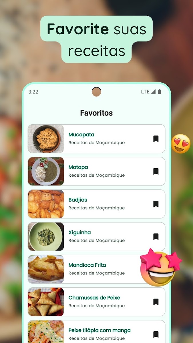 Lista de receitas favoritas